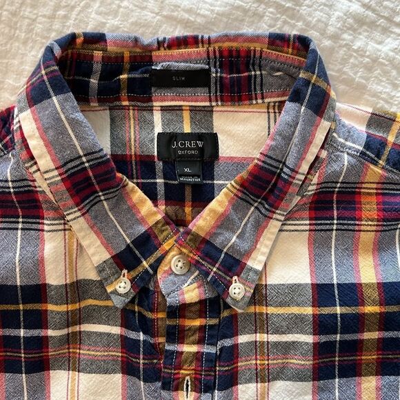 Mens J. Crew Plaid Button Down Dress Shirt Size XL - Picture 5 of 7